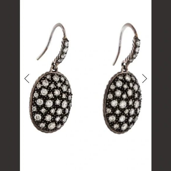 David Yurman Midnight Melange Diamond Earrings - Picture 2 of 6